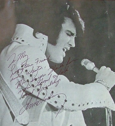 Elvis Presley signed Las Vegas Hilton Magazine 1975 cropped
