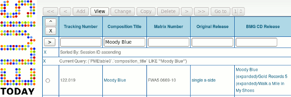 Elvis RCA Recording Session Database