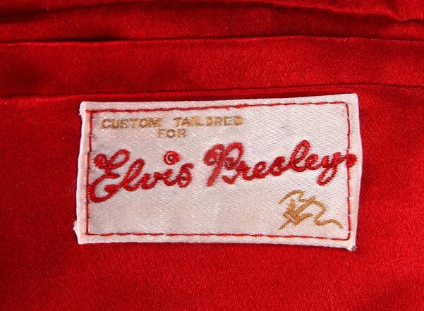 Elvis Presley Red Corduroy suit label Elvis Presley Red Corduroy suit label