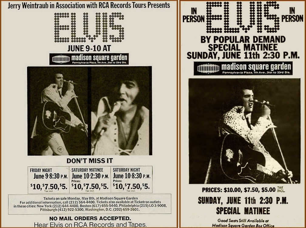 Elvis Madison Square Garden Newspaper Advert