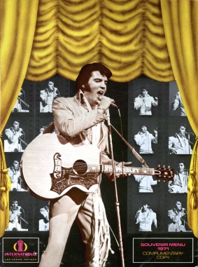 August 1971 Elvis Menu Front Cover